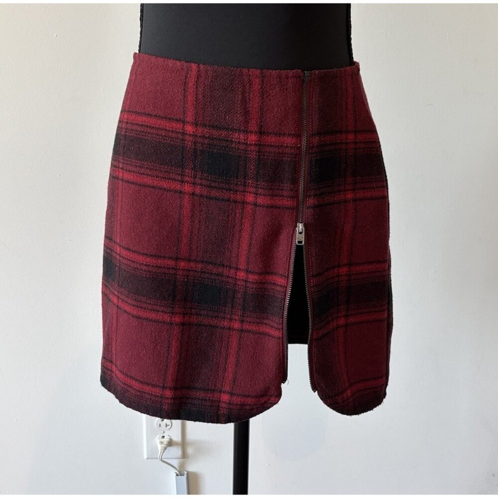 Y2K Hollister‎ Plaid Skirt Dark Academia Grunge Size 1 Full Zipper Holiday Nerd